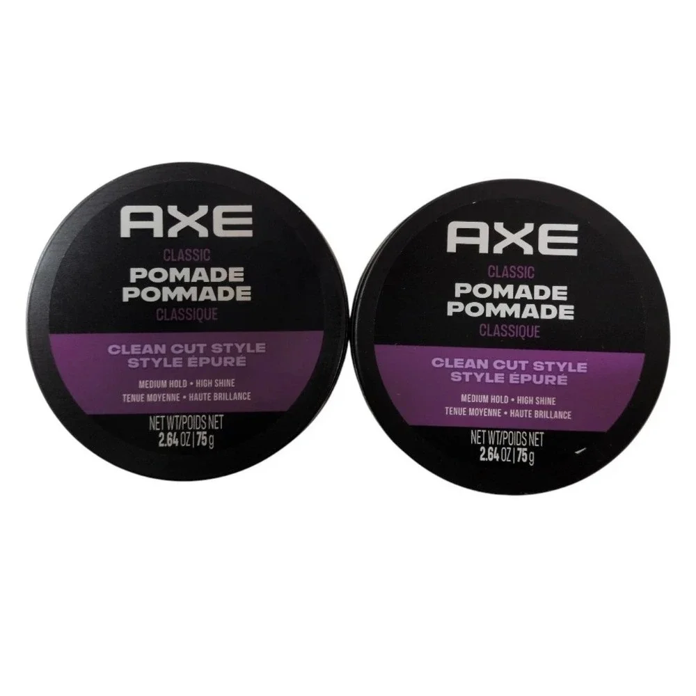 Axe Classic Pomade Clean Cut Style Medium Hold High Shine 2.64 oz 2 Pack